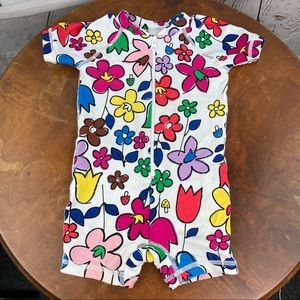 One piece floral rashguard